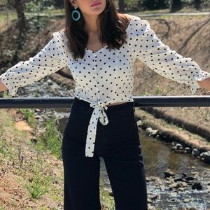 Polka dots top shirt
